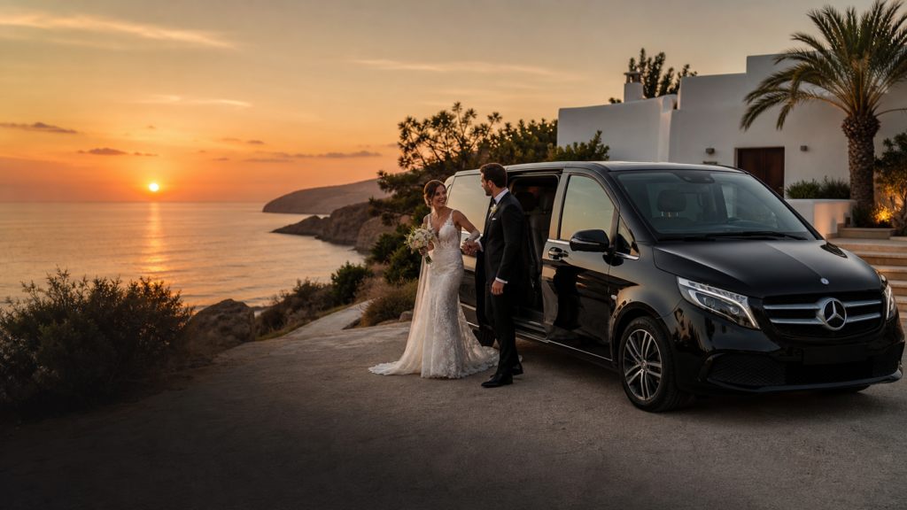 Wedding event transport with Mercedes V-Class in Ibiza